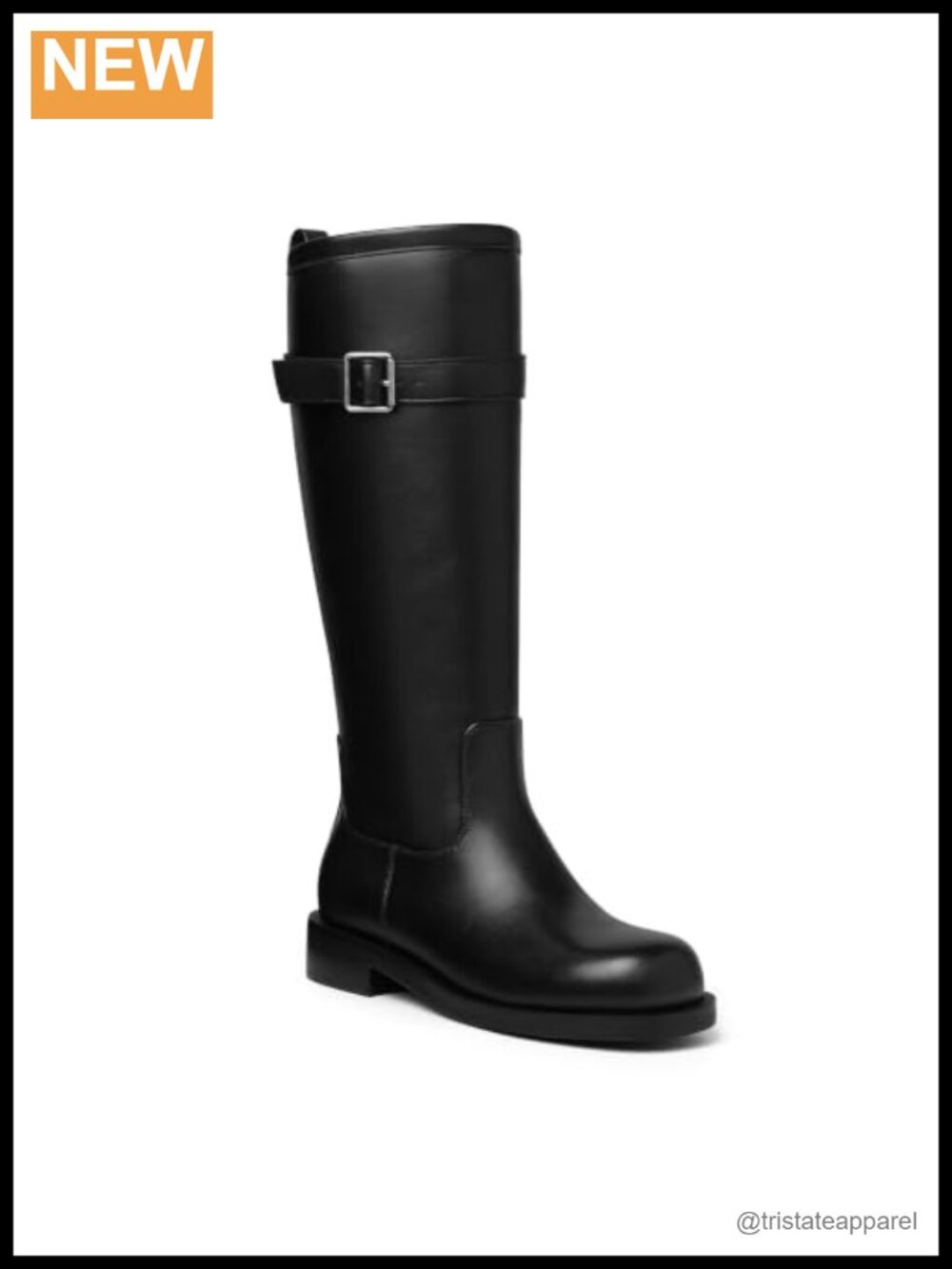 Knee High Motorcycle Boots Adjustable Buckle Tall Riding Boots